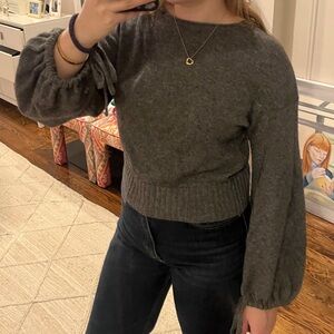 Vince Wool/Cashmere Blend Bell Sleeve Sweater with Hood